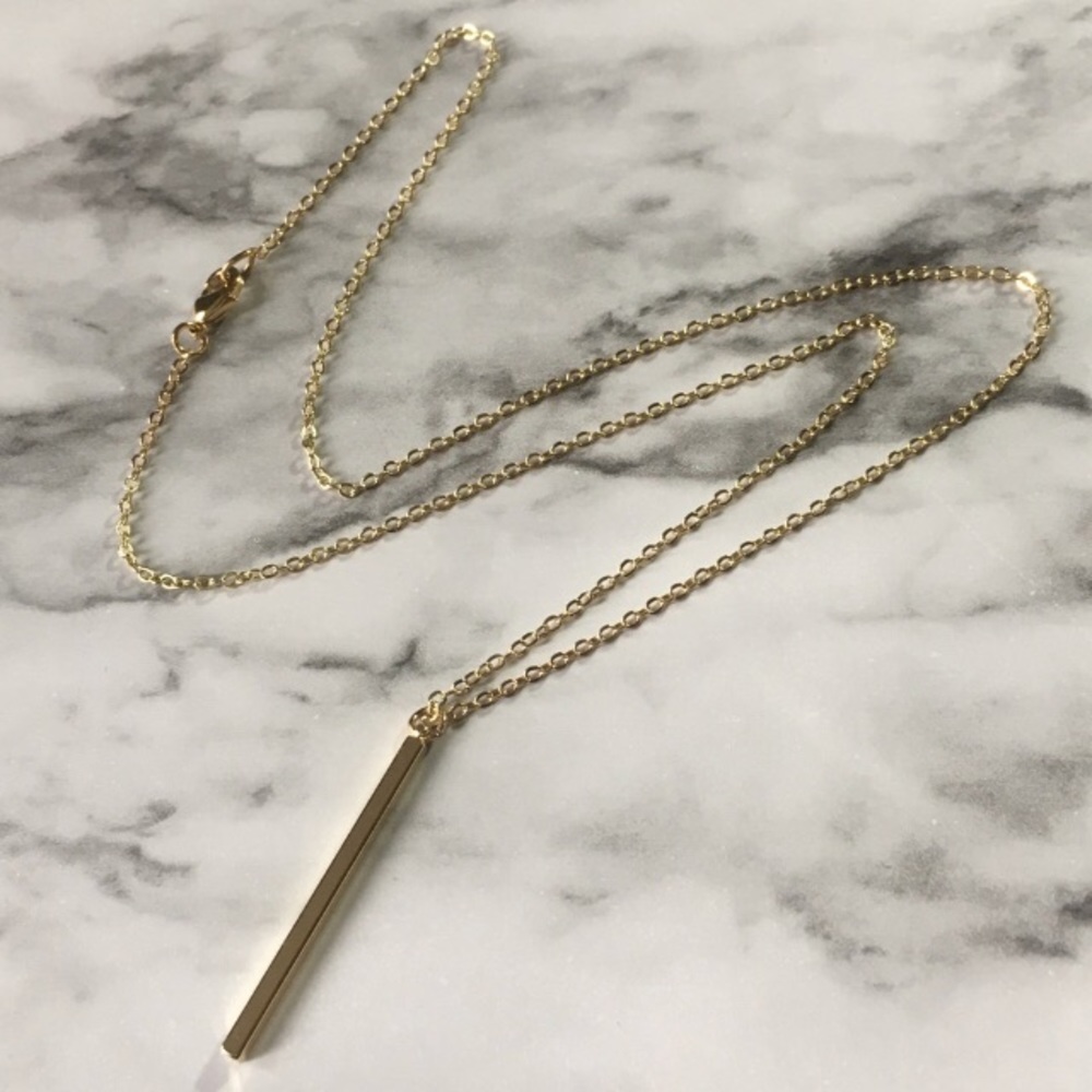 Gold Bar Necklace - Picture 4 of 6